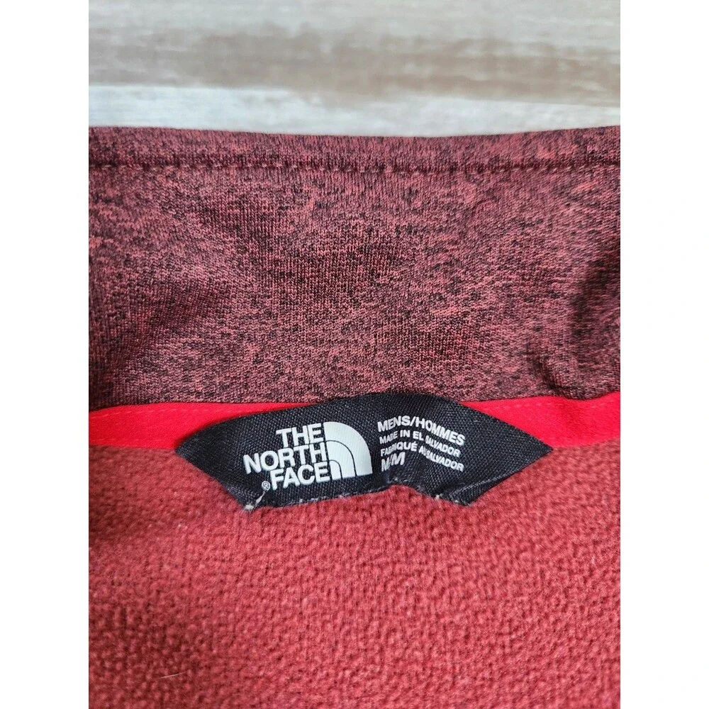 The North Face 1/4 Zip Pullover Jacket Red Heather Stretch Mens M EUC Canyonland